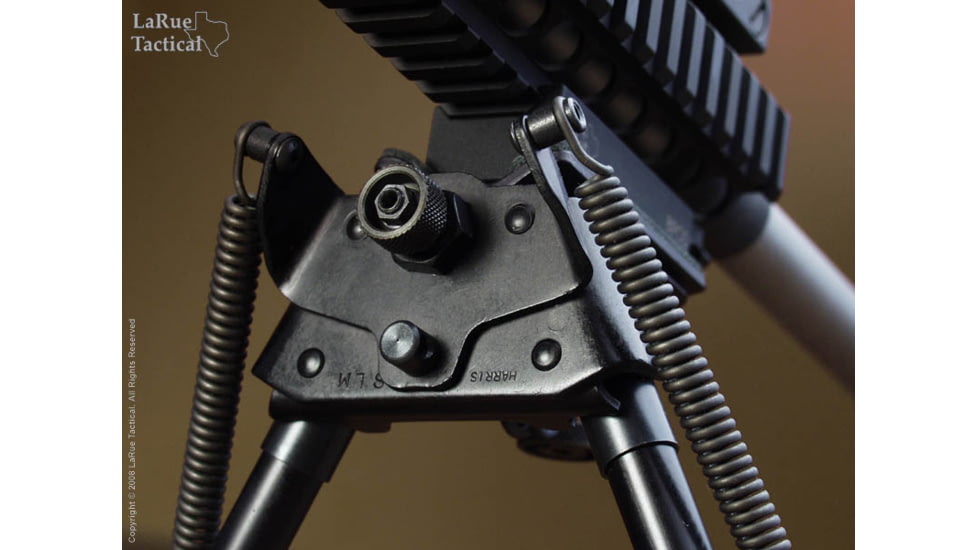 LaRue Tactical Harris LM-S 9-13in Bipod and LT130 QD Mount, Black, 680-002-130-k