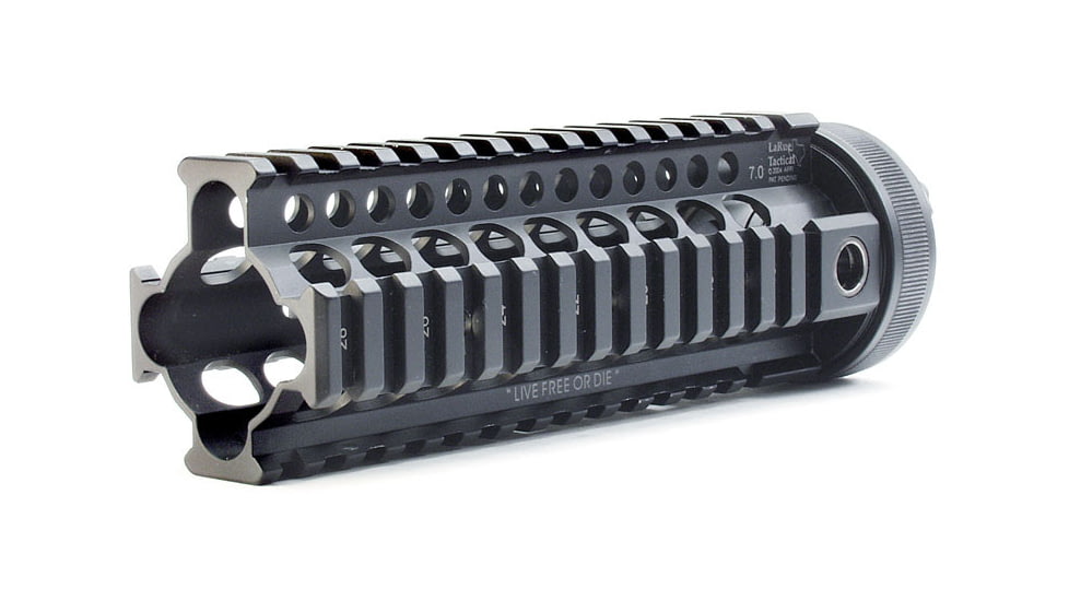 LaRue Tactical Quad Rail AR-15 Handguard, 7in, Black Anodized, Black, LT207
