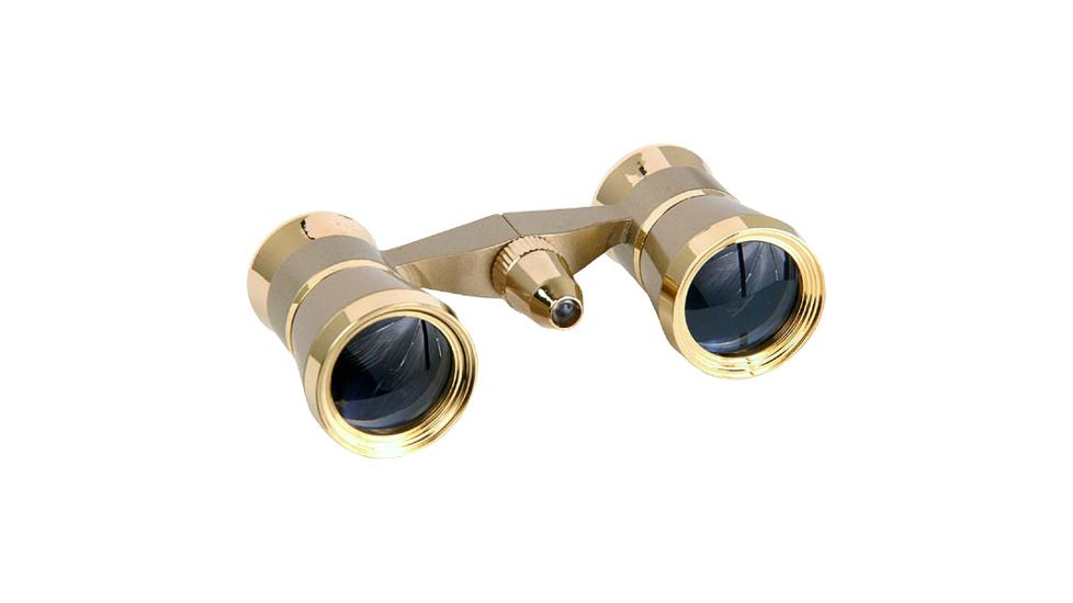 LaScala Optics OTHELLO Opera Glasses 3X25 Binoculars With Red Light, COLORS Titanium Body, Golden Rings LaScala OTHELLO Opera Glasses