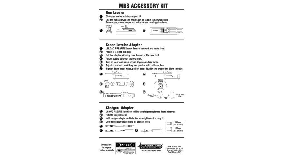LaserLyte Laser Bore Sight Accessory Kit, MBS-PAK