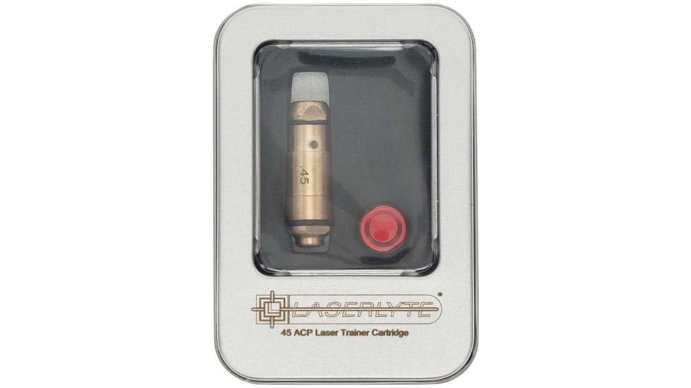 LaserLyte Laser Cartridge Trainer, Bore Sighter, .45 ACP, Red Laser, Gold, 1226991