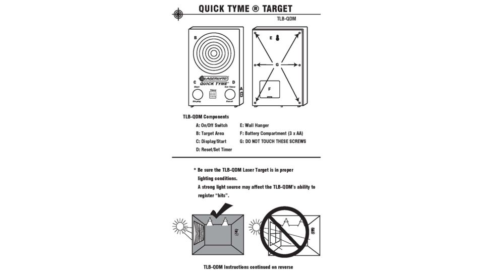 LaserLyte Trainer Target Quick Tyme Kit, TLB-LQD