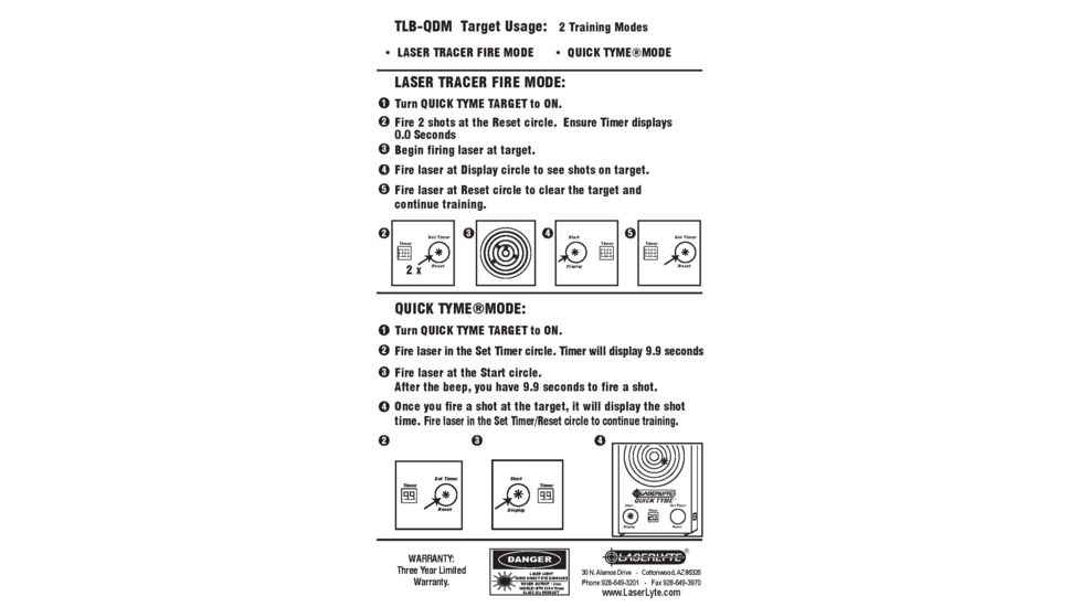 LaserLyte Trainer Target Quick Tyme Kit, TLB-LQD