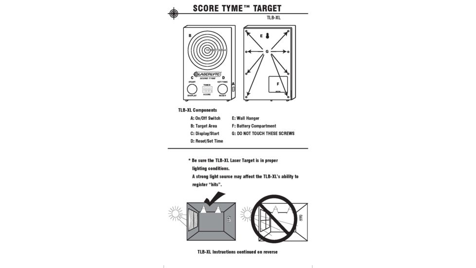 LaserLyte Trainer Target Score Tyme, TLB-XL