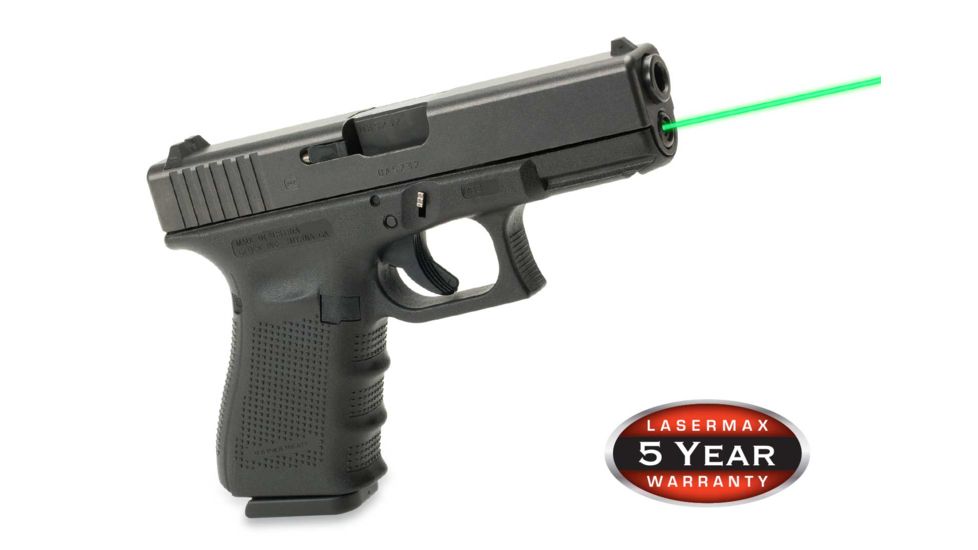 LaserMax Guide Rod Red Laser Sight For Glock 19, Generation 4, Green, LMS-G4-19G