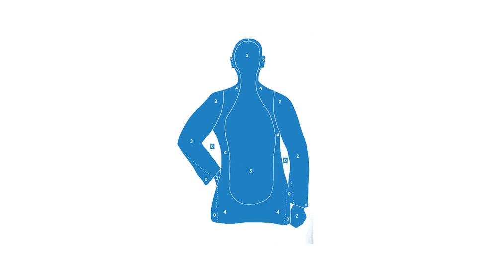Law Enforcement Targets B-21E Economy 25 Yard Silhouette Target 23x35 Inch Blue 100 Per Case