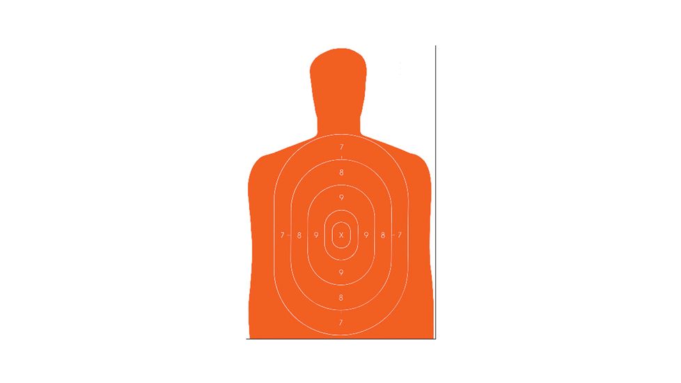 Law Enforcement Targets B-27E Economy Silhouette Target 23x35 Inch Orange 100 Per Case