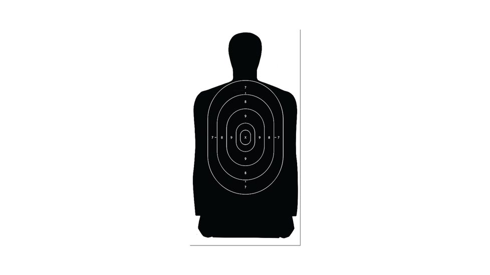 Law Enforcement Targets B-27S Standard Silhouette Target 24x45 Inch Black 100 Per Case