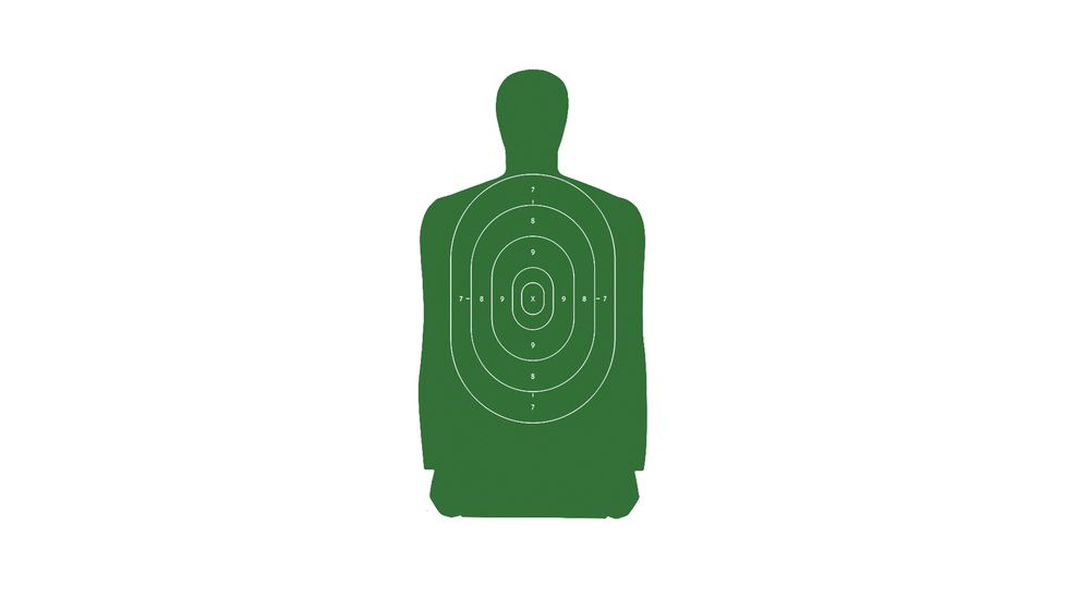 Law Enforcement Targets B-27S Standard Silhouette Target 24x45 Inch Green 100 Per Case