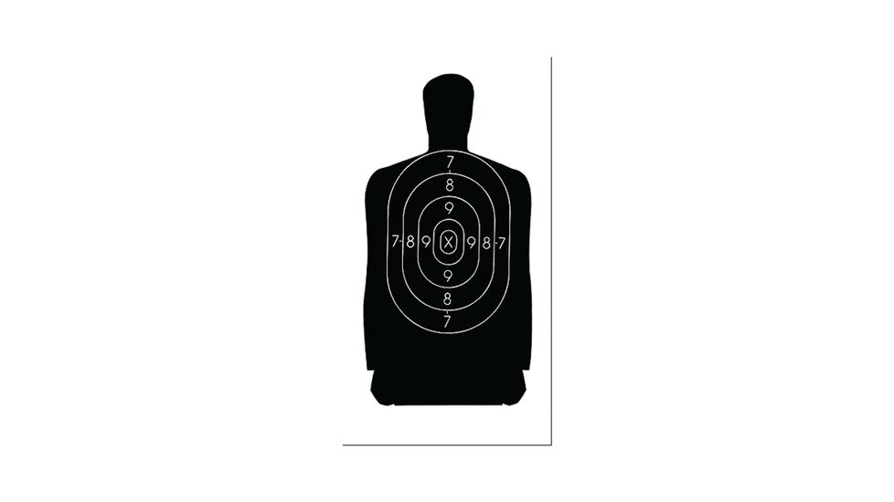 Law Enforcement Targets B-29 50 Foot Reduction Of B-27 Police Silhouette 11.5x22 Inch Black 100 Per Case