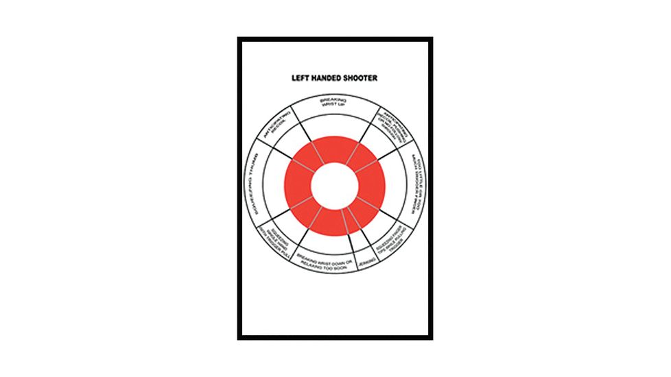 Law Enforcement Targets Left Handed Handgun Feedback Target, Pack of 100, 10.5x12, LS-L