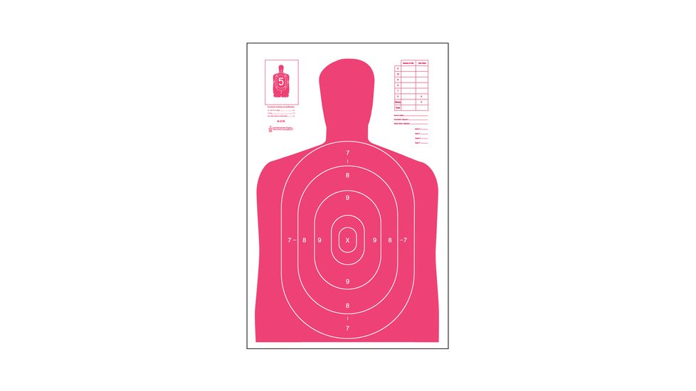 Law Enforcement Targets High Visibility Fluorescent B-27E Indoor Target Red 23x35 Inch 100 Per Case
