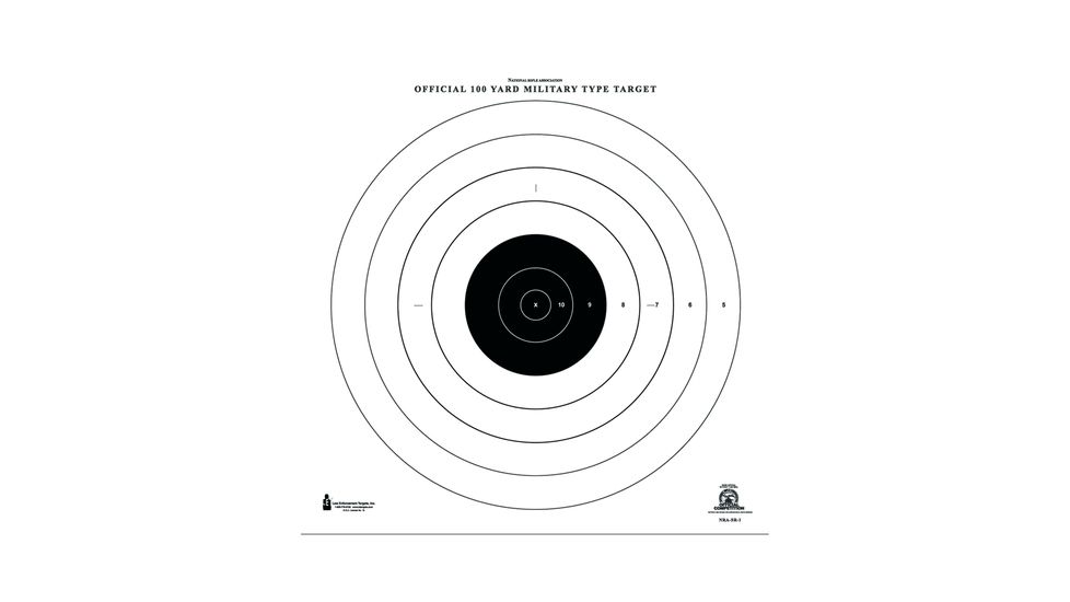Law Enforcement Targets NRA-SR-1 100 Yard Rapid Fire Military Target 21x21 Inch Black/White 100 Per Case