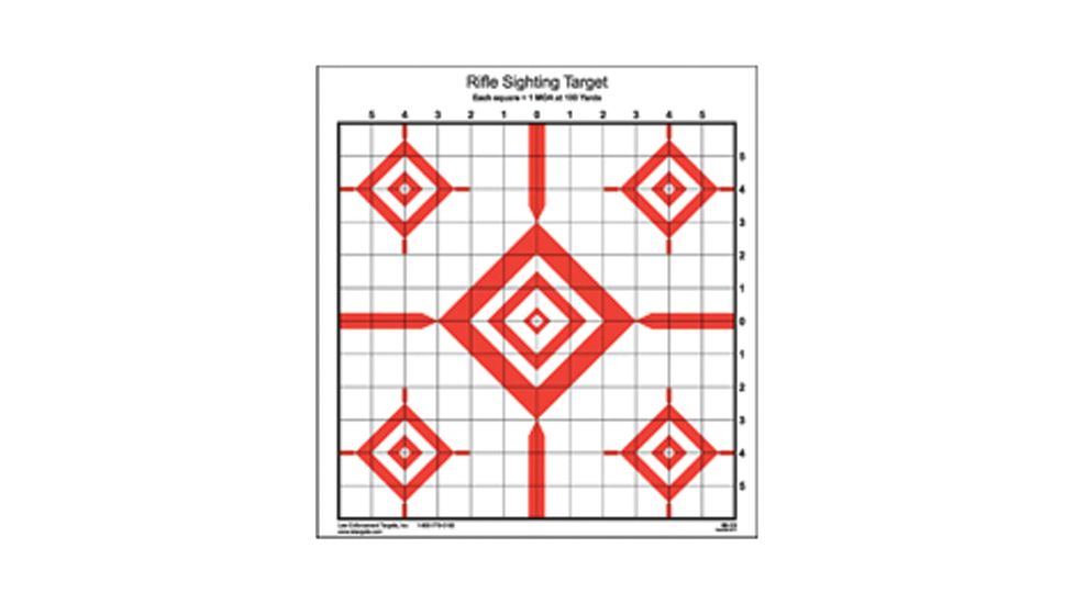 Law Enforcement Targets SI-13 Rifle Sighting Target 14x15 Inch Red/Black 100 Per Case
