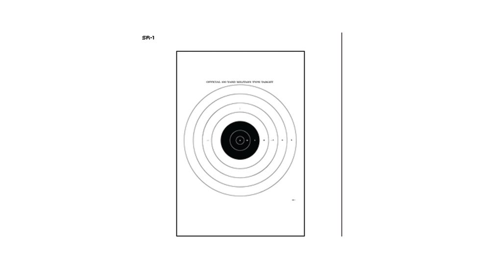 Law Enforcement Targets SR-1 100 Yard Military Target 21x21 Inch Black 100 Per Case