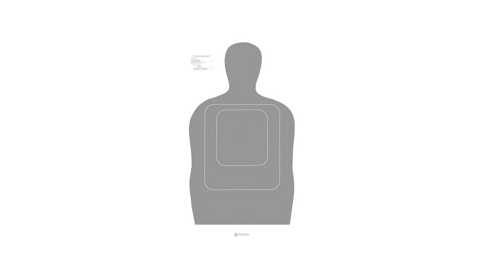Law Enforcement Targets TQ-15 Standard Silhouette 25 Yard Qualification Target Gray 100 Per Case