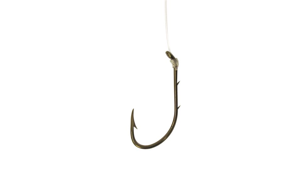 Lazer Sharp Baitholder Saltwater Snelled Hook,Striped Bass,Offset,Down Eye,2 Slices,Mono,36in,Bronze L801-2/0