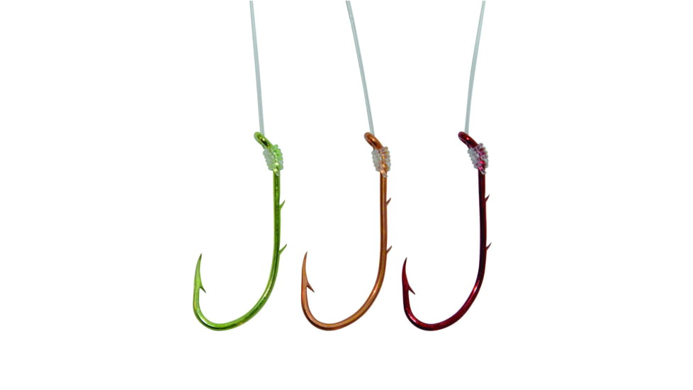 Lazer Sharp Baitholder Snelled Hook,Offset,Down Eye,2 Slices,Medium Wire,Assorted L139AH-6