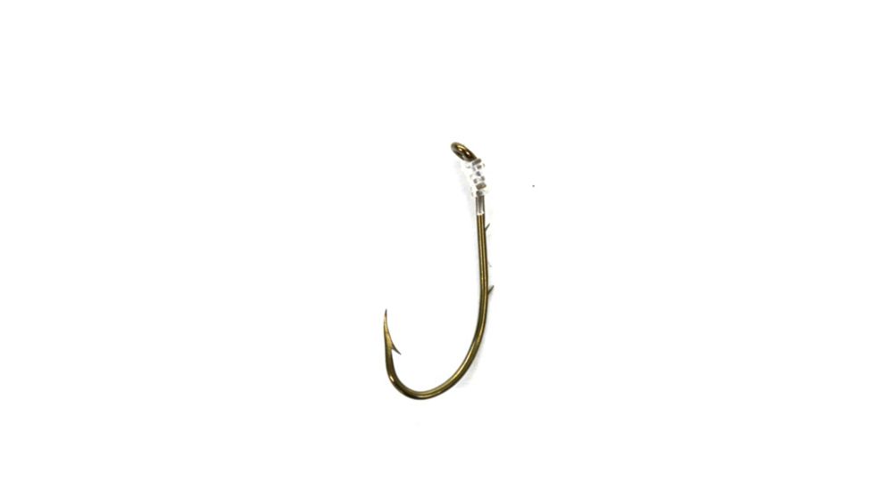 Lazer Sharp Baitholder Saltwater Snelled Hook,Striped Bass,Offset,Down Eye,2 Slices,Mono,36in,Bronze L801-2/0