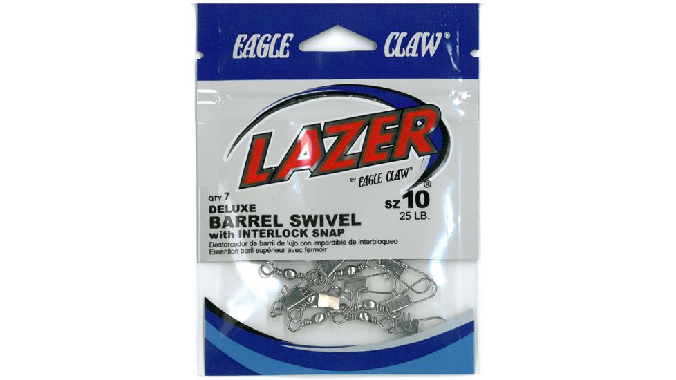 Lazer Sharp Deluxe Barrel Swivel w/Interlock Snap,Nickel SLBIN-16