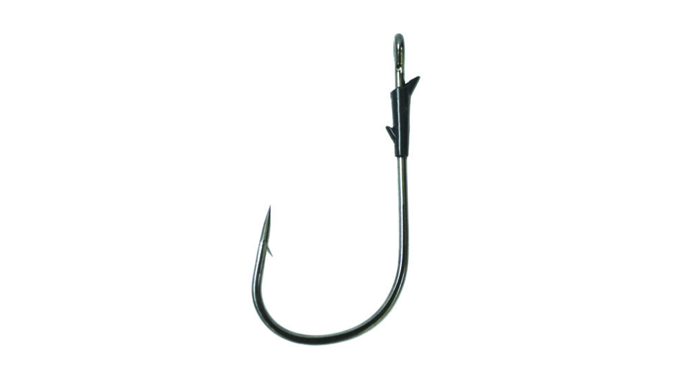 Lazer Sharp Flipping Worm Hook,Heavy Wire,Ringed Eye,Non-Offset,Forged,Molded Keeper,Needlepoint,Platinum Black,Lazer Sharp Hooks L13G-3/0