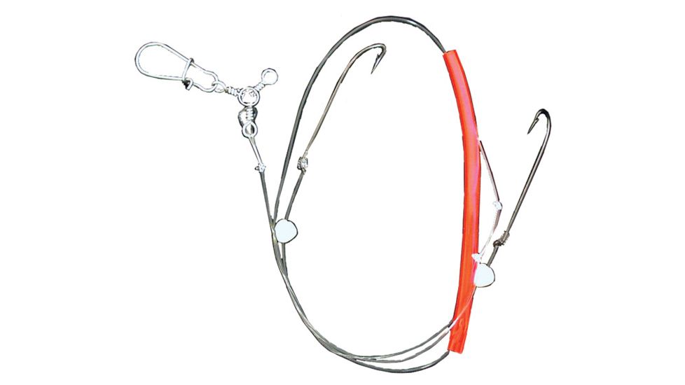 Lazer Sharp Flounder Rig,Red Tubing,2 Yellow Corn Style Beads L903