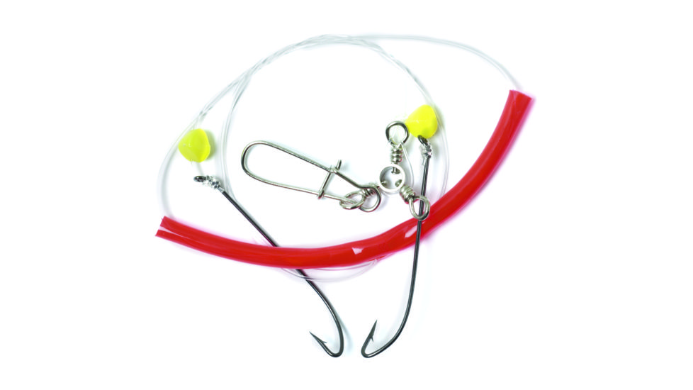 Lazer Sharp Flounder Rig,Red Tubing,2 Yellow Corn Style Beads L903