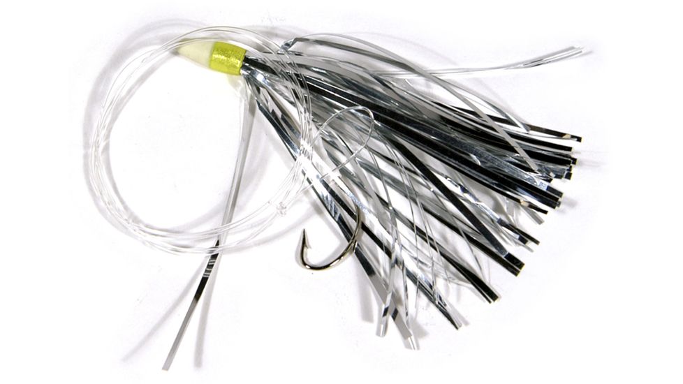 Lazer Sharp Fluke Saltwater Rig,Nickel,36in,Silver Skirt L985-2/0