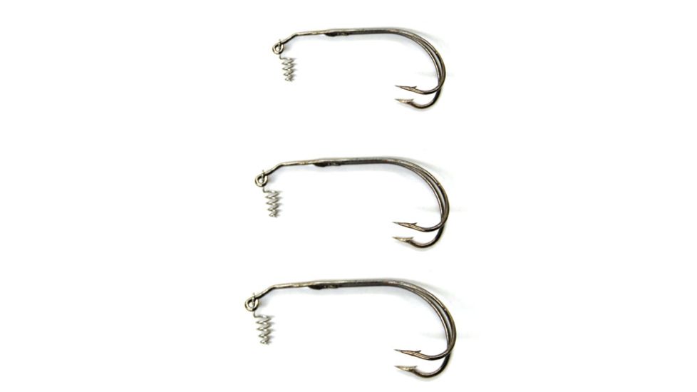 Lazer Sharp Frog Hook w/ Spring,Needlepoint,Platinum Black,G-Pack Hooks L299G-5/0