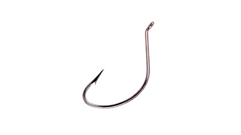 Lazer Sharp Kahle Hook,Offset,Up Eye,Non-Forged,Plain Shank,Needlepoint,Nickel,U-Pack Hooks L145UK-4/0