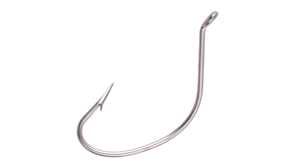 Lazer Sharp Kahle Hook,Offset,Up Eye,Non-Forged,Plain Shank,Needlepoint,Stainless Steel,G-Pack Hooks L144SSG-1/0