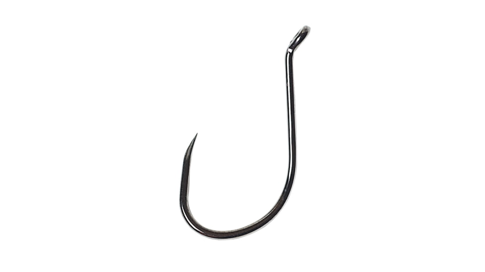 Lazer Sharp Octopus Hook,Barbless,Long Shank,Offset,Up Eye,Forged,Needlepoint,Platinum Black,G-Pack Hooks L2BBG-1/0