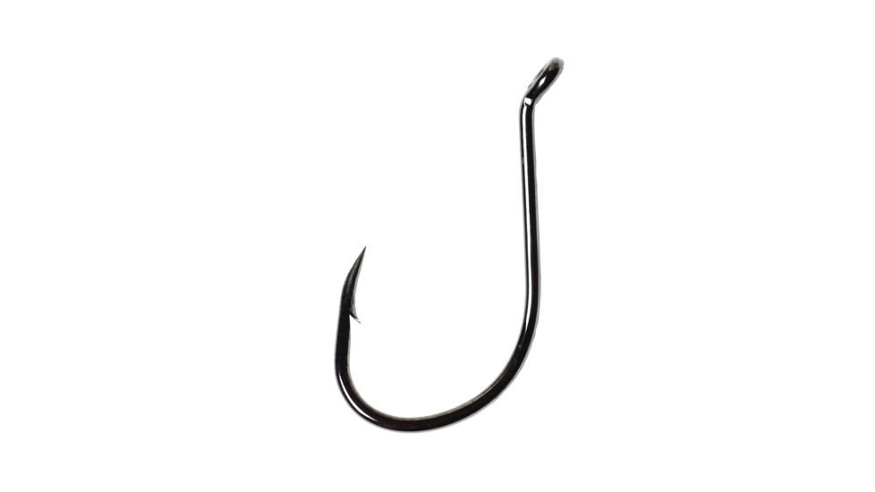 Lazer Sharp Octopus Hook,Long Shank,Offset,Up Eye,Forged,Needlepoint,Platinum Black,U-Pack Hooks L2BU-2/0