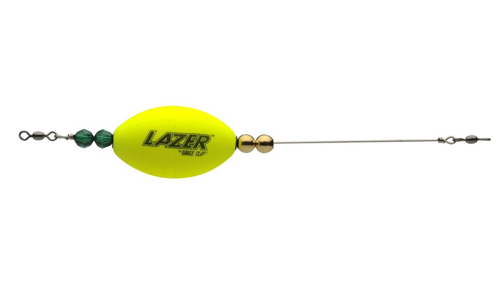 Lazer Sharp Oval Foam Poppin Cork Float Rig,Chartreuse,2.5in Oval Float,Beads L1040C-2.5