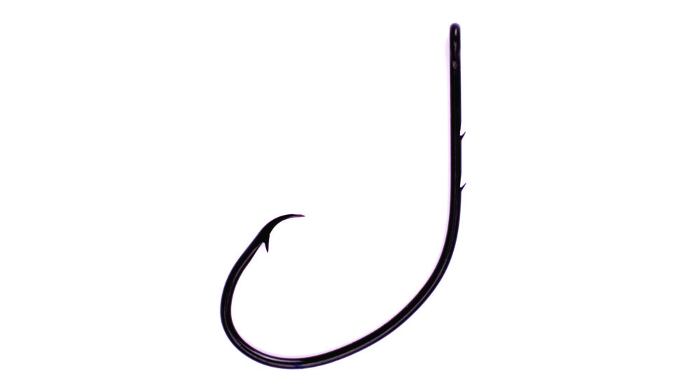 Lazer Sharp Pro Baiter Circle Sea Hook,Offset,Ringed Eye,2 Slices,Light Wire,Black,G-Pack Hooks L787G-4