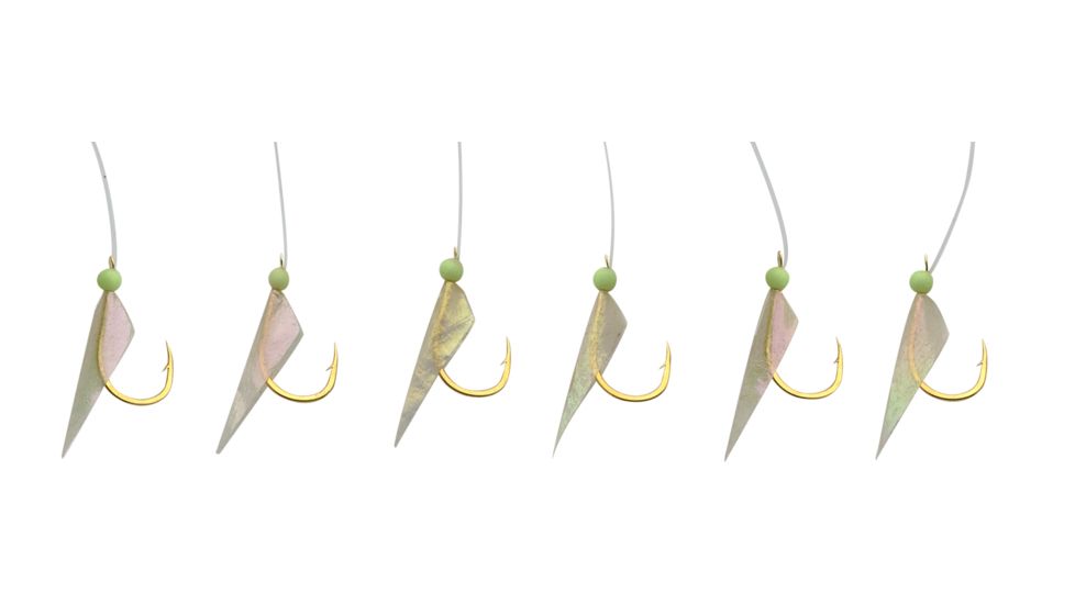 Lazer Sharp Real Fish Skin Sabiki Rig w/Green Fixed Bead L1020-4