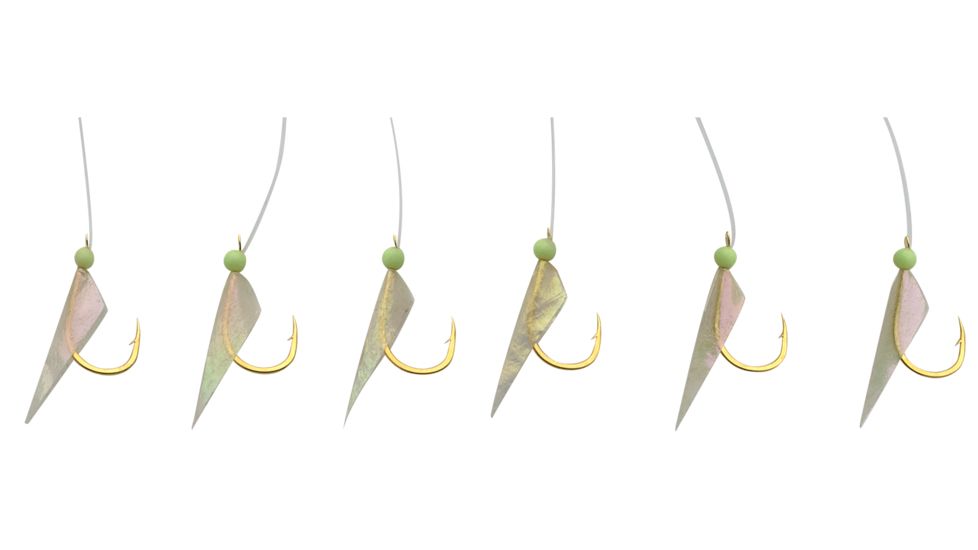 Lazer Sharp Real Fish Skin Sabiki Rig w/Green Fixed Bead L1020-6