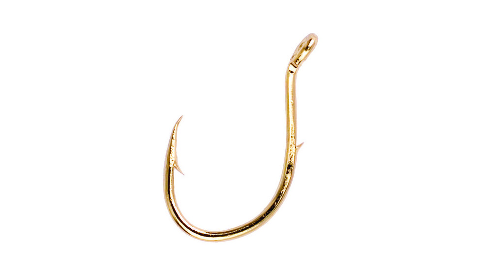 Lazer Sharp Salmon Egg Hook Up Eye 1 Slice,Gold,G-Pack Hooks L038G-10
