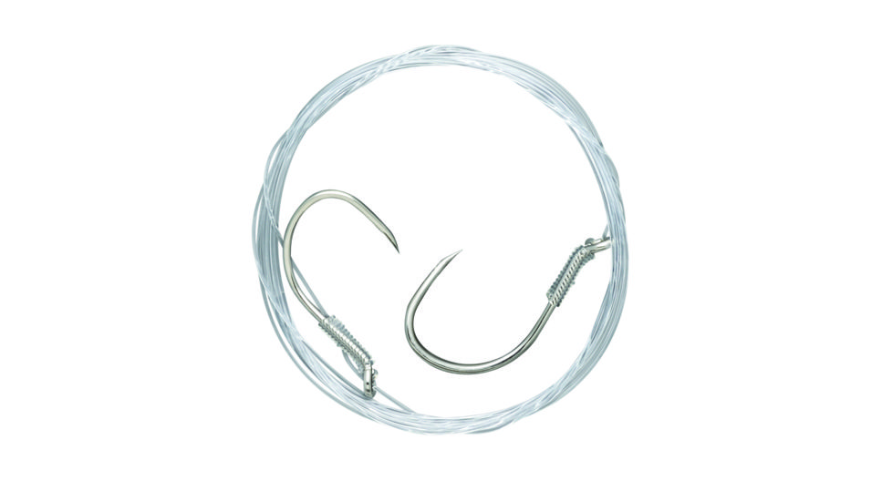Lazer Sharp Salmon Mooching Rig,Barbless,Assorted,Nickel,Slip Tie,Snelled Hooks L585B-20-4/5