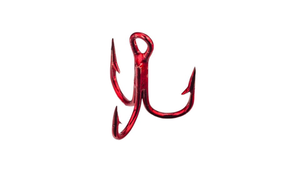 Lazer Sharp Straight Point Hook,Round Bend,Regular Shank,3x Strong,Needlepoint,Red,G-Pack Hooks L934RDGH-8