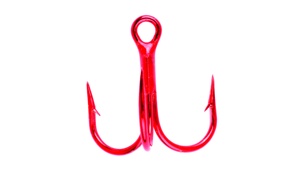 Lazer Sharp Straight Point Saltwater Hook,Round Bend,Short Shank,3x Strong,Needlepoint,Red,G-Pack Hooks L960G-6
