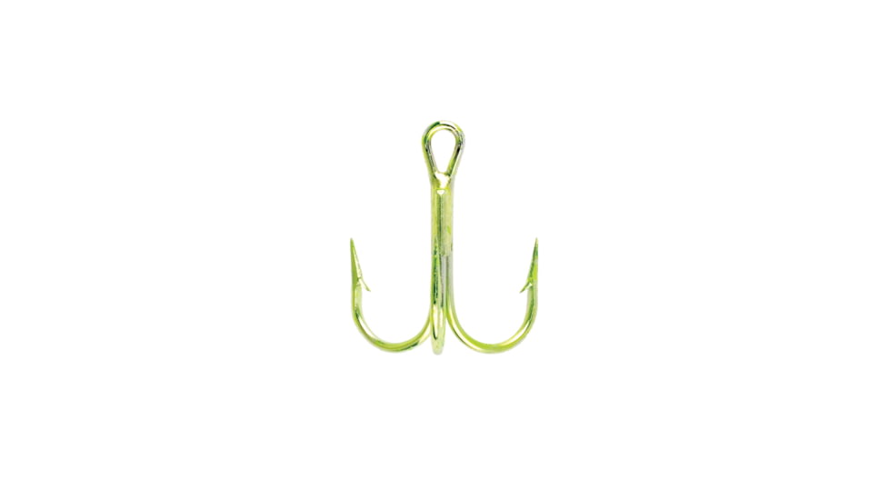 Lazer Sharp Straight Point Hook,Round Bend,Regular Shank,3x Strong,Needlepoint,Chartreuse,G-Pack Hooks L934CGH-6