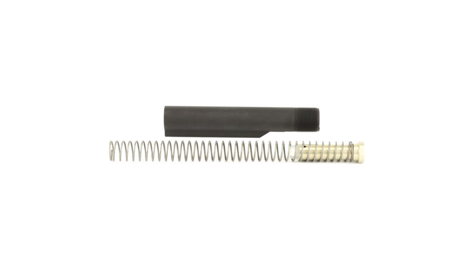 LBE Unlimited AR15 Mil Spec Buffer Tube Kit w/ Buffer Tube, Castle Nut, and Lock Plate, Black, LBMILBUFKT