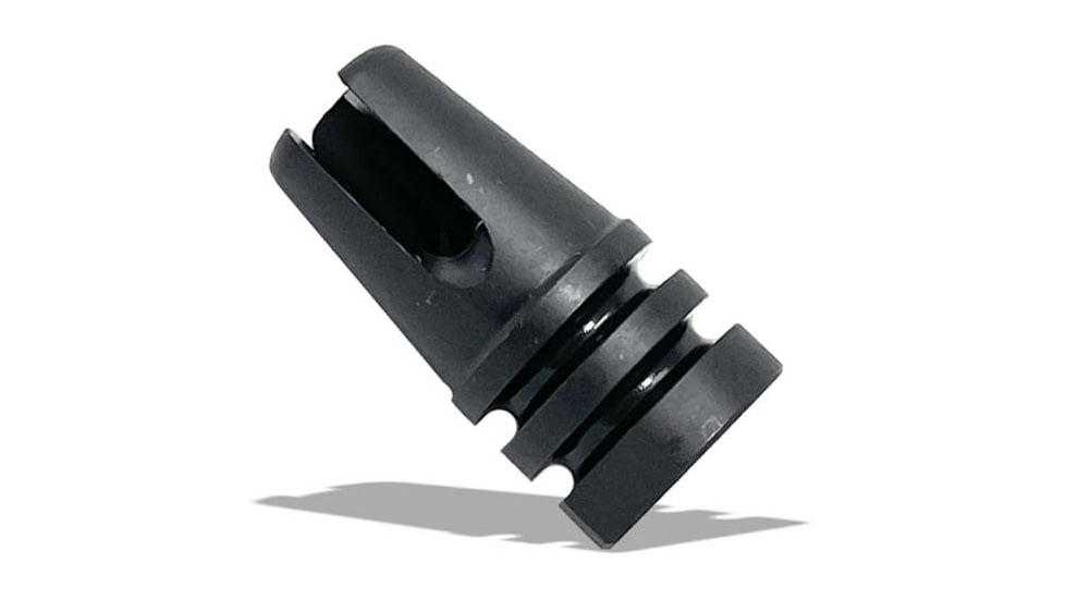 Lead &amp; Steel M-16A1 Style Suppressor Flash Hider, 1/2 x 28 mm, Parkerized, Three-Prong, Retro, Black, 92823