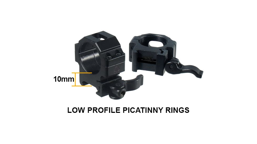 Leapers 30mm 1-4.5x28 Circle Dot CQB Rifle Scope w/Glass IE Reticle and Lever Lock QD Rings SCP3-145IECDQ