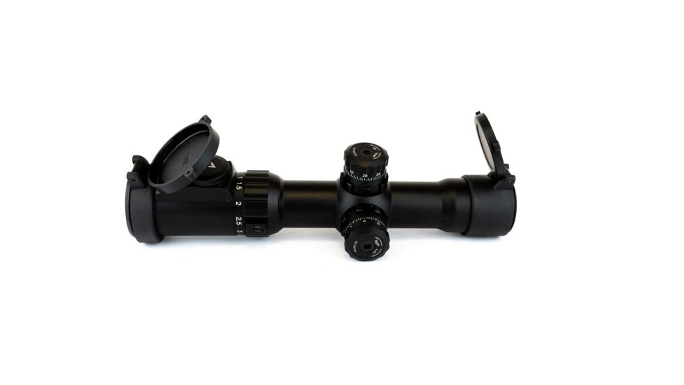 Leapers 30mm 1-4.5x28 Circle Dot CQB Rifle Scope w/Glass IE Reticle and Lever Lock QD Rings SCP3-145IECDQ