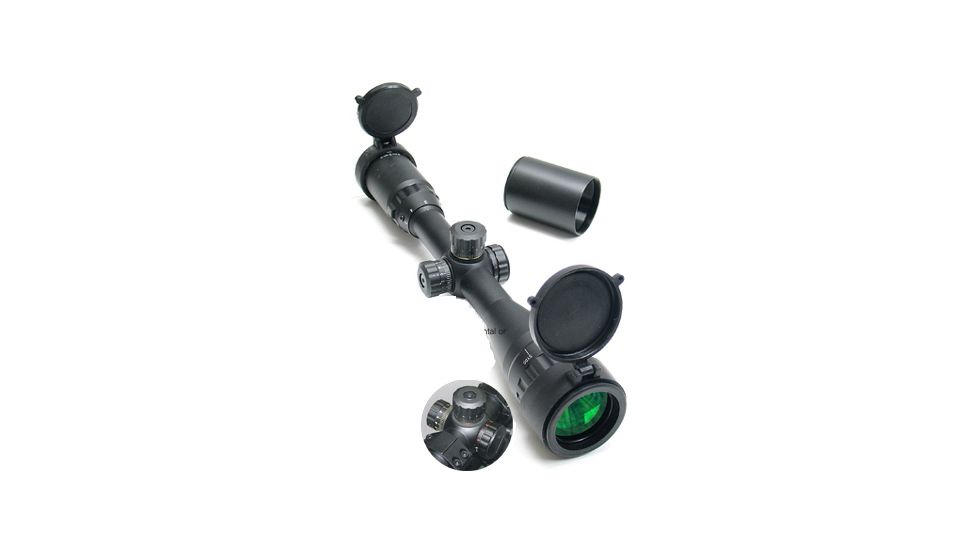 Leapers 5th Gen 9X50mm Full Size A.O. Range Estimating Mil-Dot Side Wheel Red/Green Illuminated Zero Locking/Resetting Scope SCP-395AOMDLTS