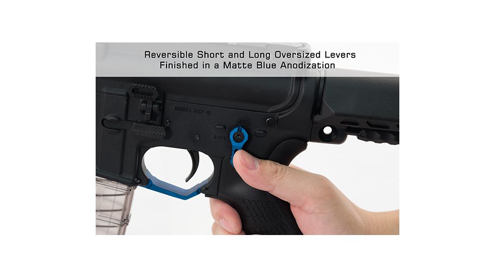 Leapers Ambidextrous 45/90 Safety Selector for AR15, Matte Blue TLT-TKSLTB