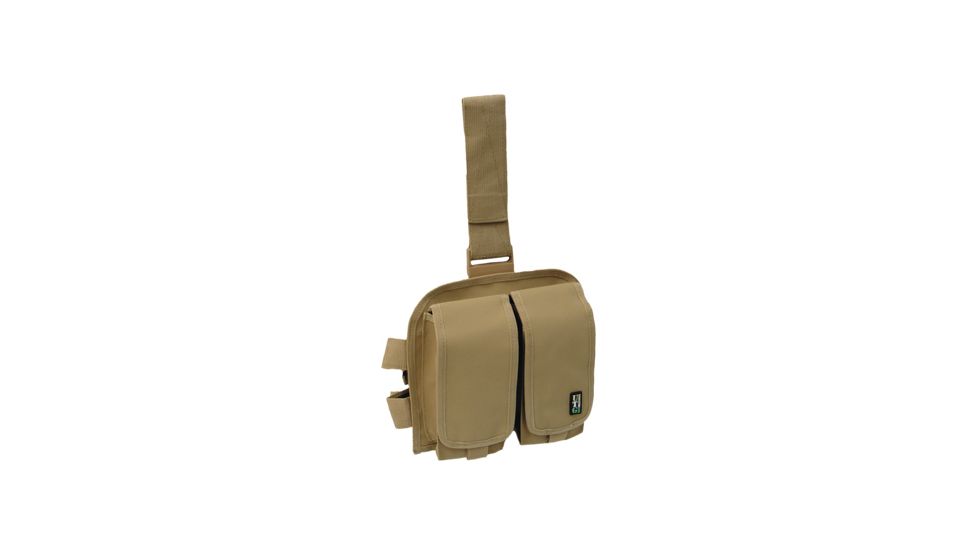 Leapers Deluxe Adjustable Rifle Mag Pouch-Double Drop-Leg Mag Pouch-''Six'' Mags Max PVC-LP604T
