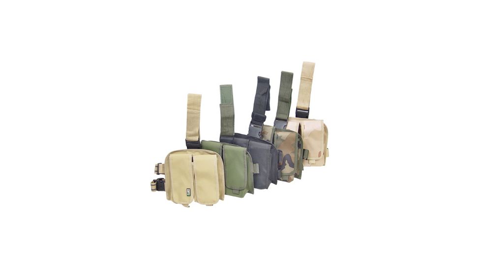 Leapers Deluxe Adjustable Rifle Mag Pouch-Double Drop-Leg Mag Pouch-Six Mags Max PVC-LP604C